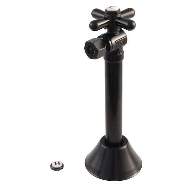 Kingston Brass 1/2" Sweat X 3/8" OD Comp Angle Shut-Off Valve W/5" Extension, Black CC83200X - main